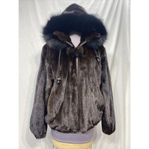 mahogany mink bomber jacket female (81062)
